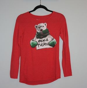 Hanes/ "Beach Please" Long Sleeve Shirt (X-Large)